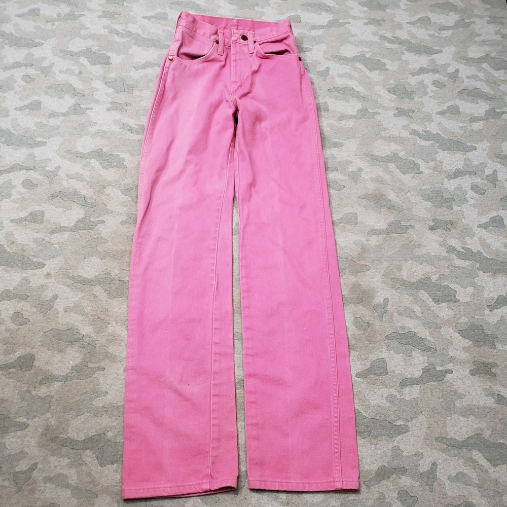 Vintage Wrangler 13MHPG Jeans Womens 3x34 Pink High Waisted Straight Leg Western
